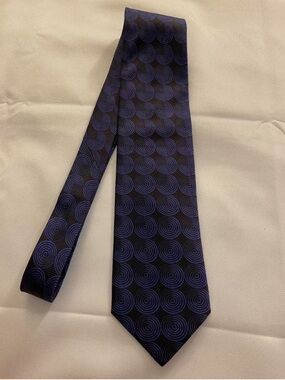 Gucci Black and Purple Concentric Circle Silk Tie